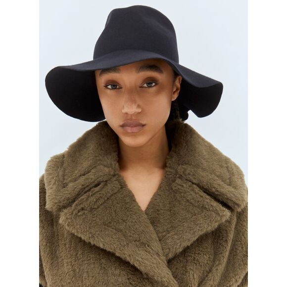 Max Mara Women Felt Wool Wide Brim Hat